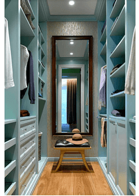 Параллельная гардеробная комната с большим зеркалом Гродно